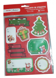 Conjunto de Etiquetas para presente de Natal - Vermelho