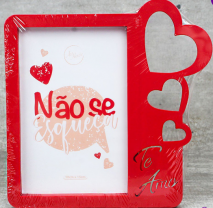 Porta Retrato de Plástico - Coração