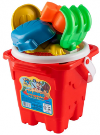 Kit Praia com 10 peças - Balde Castelo Quadrado