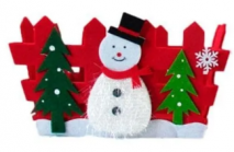 Cachepô Cercadinhos de Feltro - Boneco de neve Natal