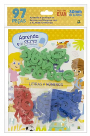 Alfabeto Móvel em EVA - Letras e Números 95 peças