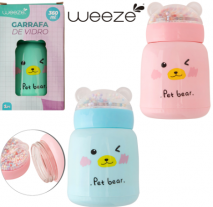 Garrafa de Vidro 360ml Ursinho