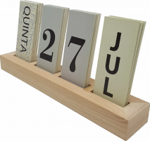 Calendário de mesa decorativo - Madeira e Papel