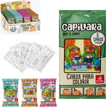 Cards Para Colorir Capivara