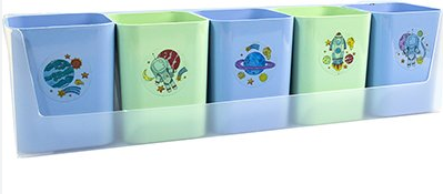 1 Suporte com 5 Porta Objetos - Kit Mundo da Lua