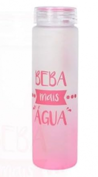 Garrafa de Plástico 500ml Beba mais Água - Rosa
