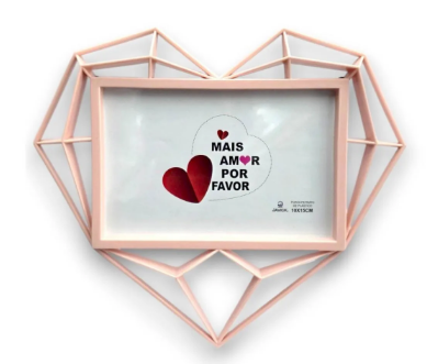 Porta Retrato de Plástico - Coração Lapidado