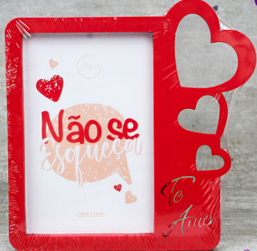 Porta Retrato de Plástico - Coração