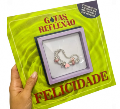 Gotas de Reflexão Livro com Pulseira - Felicidade