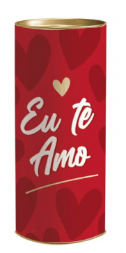 Lata para Presente Rígida - Eu Te Amo Vermelho