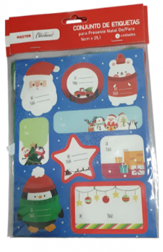 Conjunto de Etiquetas para presente de Natal - Azul
