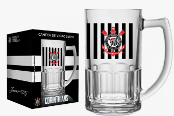 Caneca de vidro 380ml - Corinthians FC