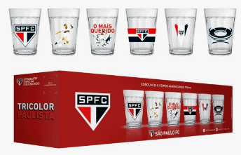 Conjunto 6 copos americanos 190ml - São Paulo FC