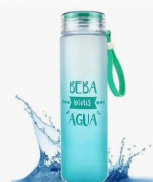 Garrafa de Plástico 500ml Beba mais Água - Azul