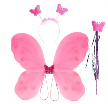 Kit fantasia fada de borboleta - Rosa