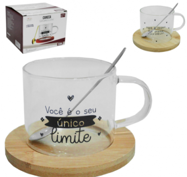 Caneca com pires e colher 250ml